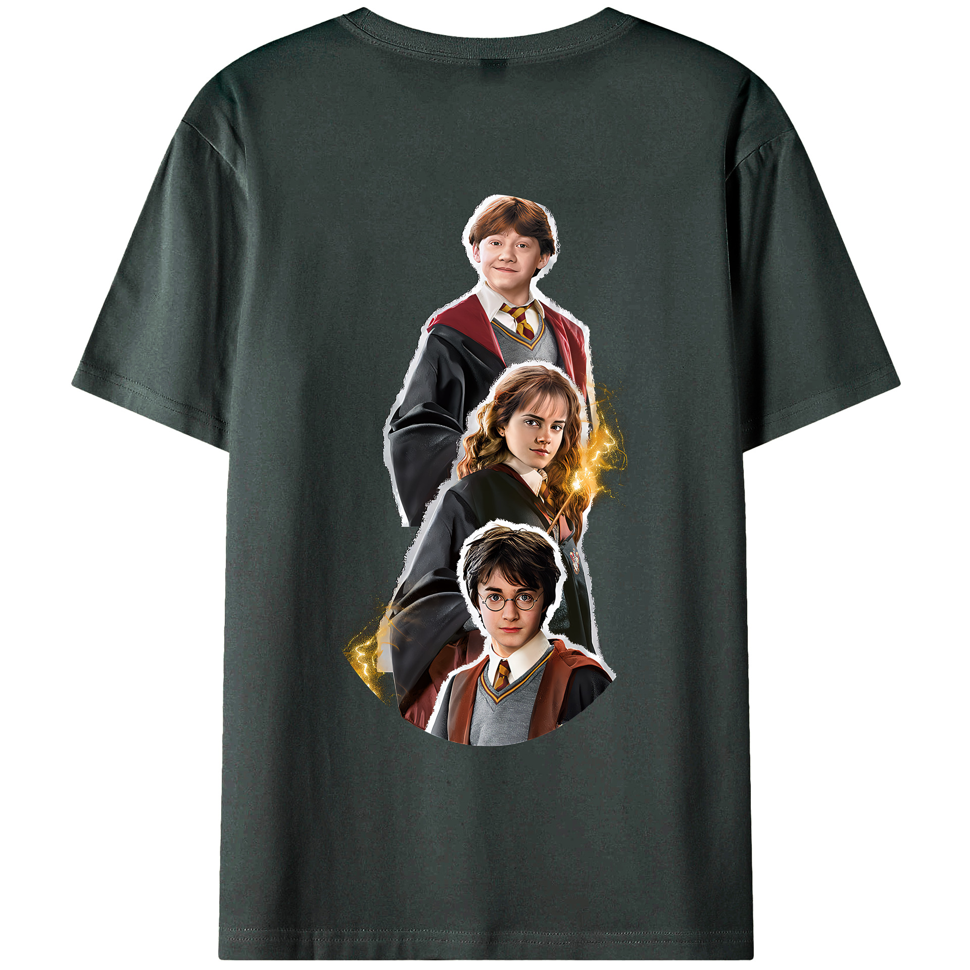 （画像用） Harry Potter ハリー・ポッターシリーズ 綿100％ メンズ半袖Tシャツ（バックプリント） 通気性